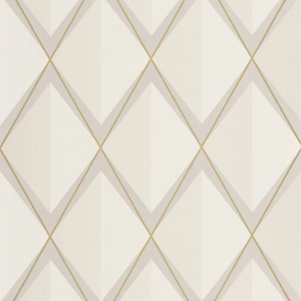 Chaplin Wallpaper - Grege by white geometric wallpaper from casadeco