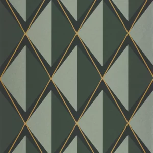 green geometric wallpaper from casadeco