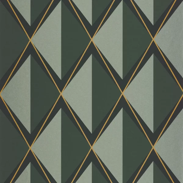 Chaplin Wallpaper - Vert Taiga by green geometric wallpaper from casadeco