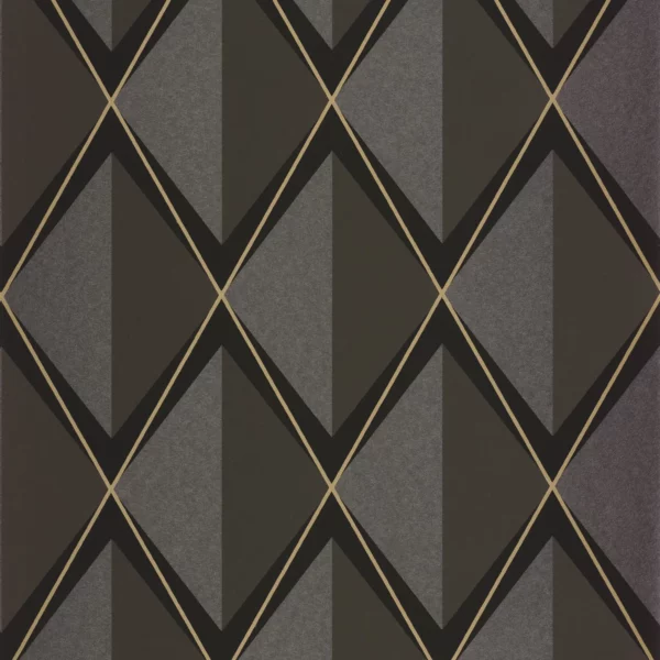 brown geometric wallpaper from casadeco