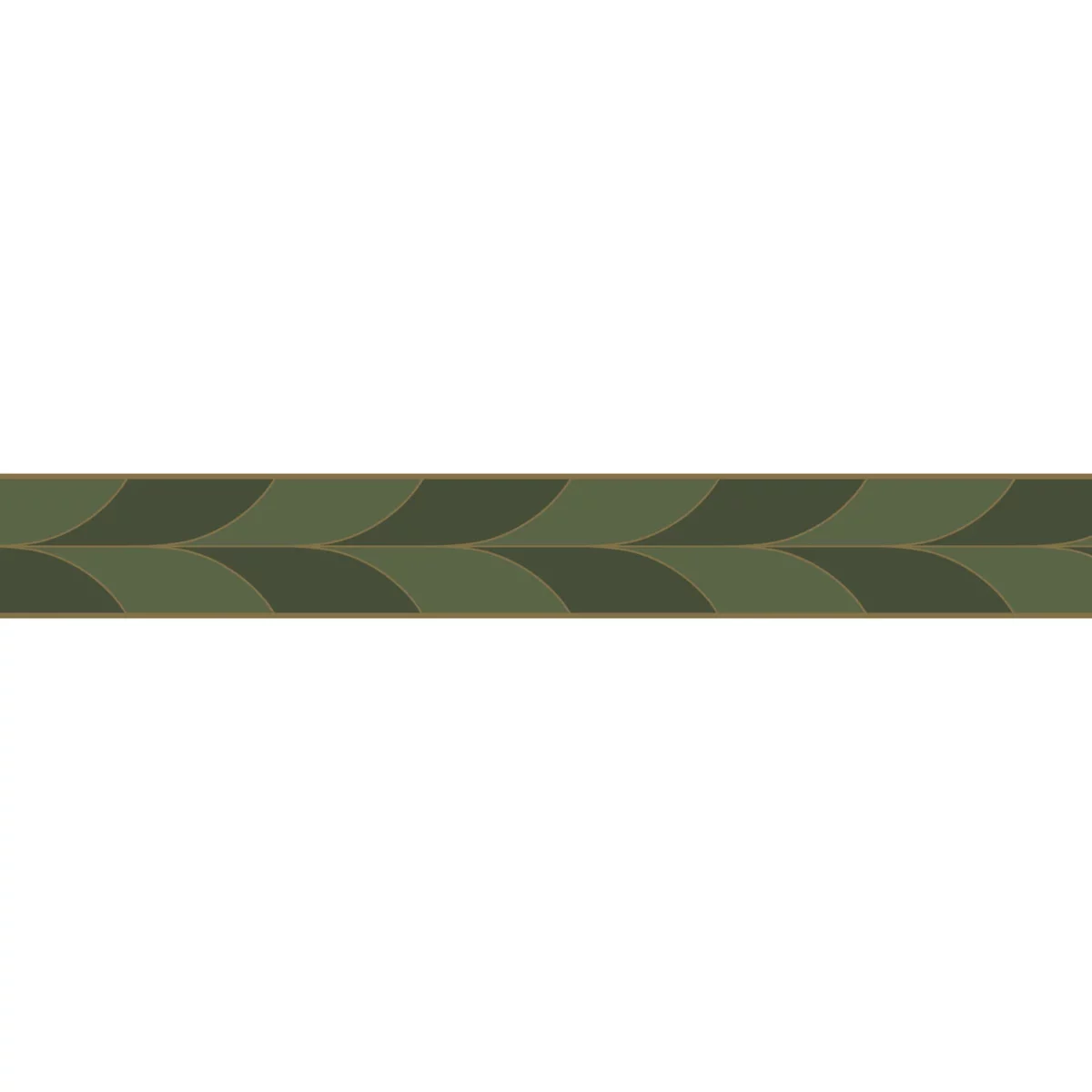 La Festive Border - Vert Taiga by green geometric wallpaper from casadeco