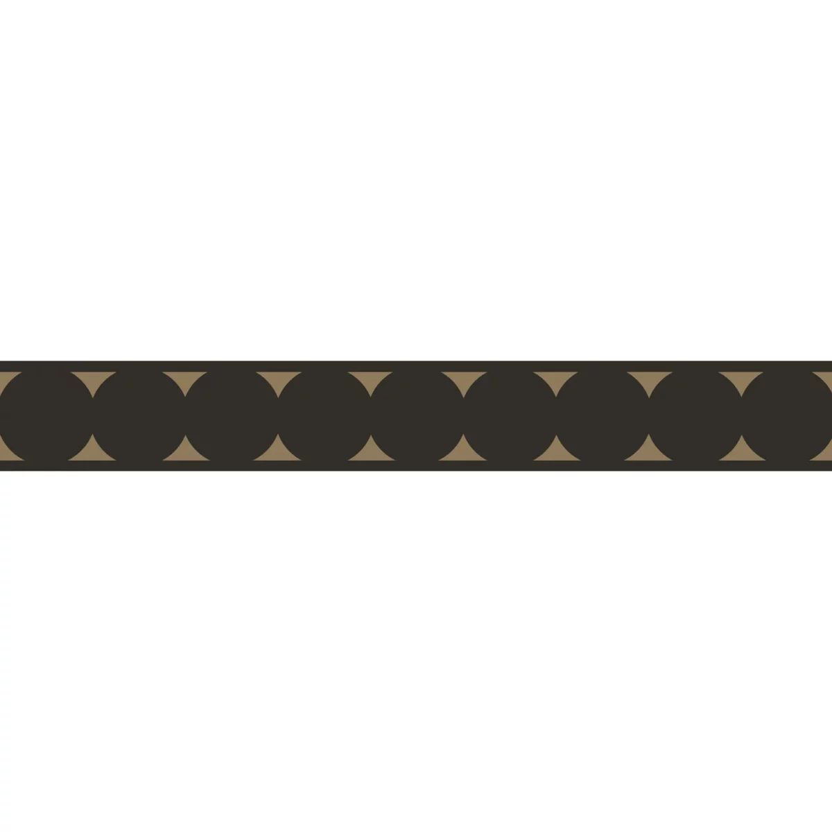 La Coquette Border - Noir Fusain by brown geometric wallpaper from casadeco