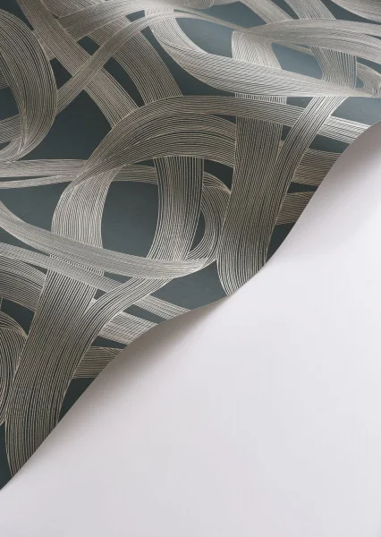 Shimmy Wallpaper - Bleu Petrole / Gris by Shimmy Wallpaper - Bleu Petrole / Gris from