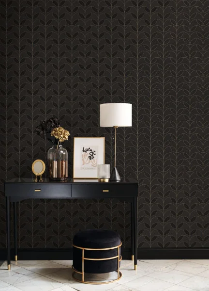 Mistinguett Wallpaper - Noir Fusain by Mistinguett Wallpaper - Noir Fusain from