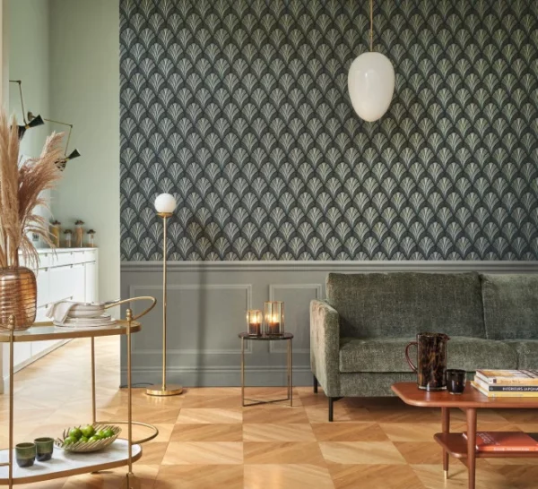 Folies St James Wallpaper - Vert Taiga by Folies St James Wallpaper - Vert Taiga from