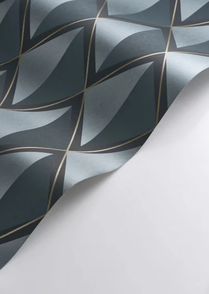 Chaplin Wallpaper - Bleu Petrole by Chaplin Wallpaper - Bleu Petrole from