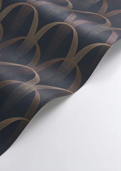 Entree Des Artistes Wallpaper - Bleu Encre / Terracotta by Entree Des Artistes Wallpaper - Bleu Encre / Terracotta from