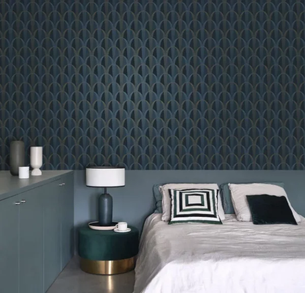 Entree Des Artistes Wallpaper - Bleu Outremer / Mordore by Entree Des Artistes Wallpaper - Bleu Outremer / Mordore from