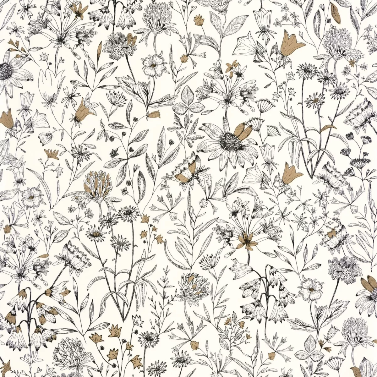 brown botanical wallpaper from caselio