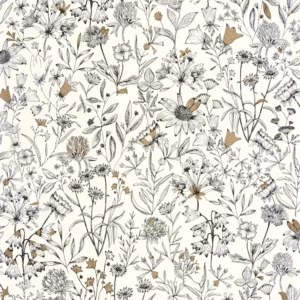 brown botanical wallpaper from caselio