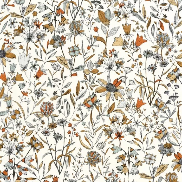 Jardin De Giverny Wallpaper - Blanc Orange swatch