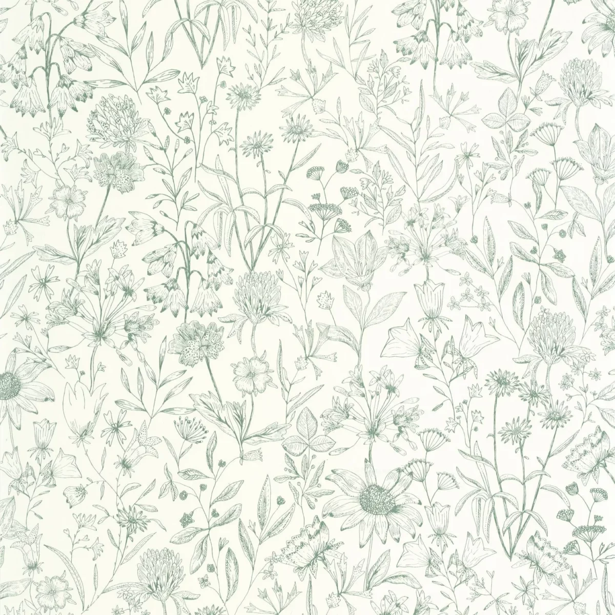 Jardin De Giverny Wallpaper - Vert by green botanical wallpaper from caselio