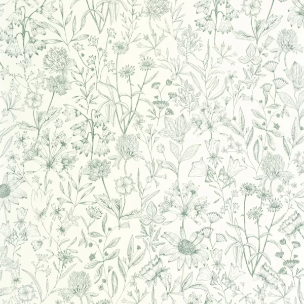 green botanical wallpaper from caselio