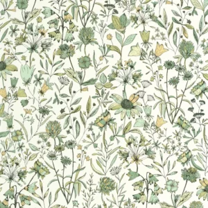 green botanical wallpaper from caselio