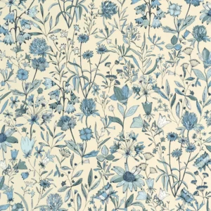 blue botanical wallpaper from caselio