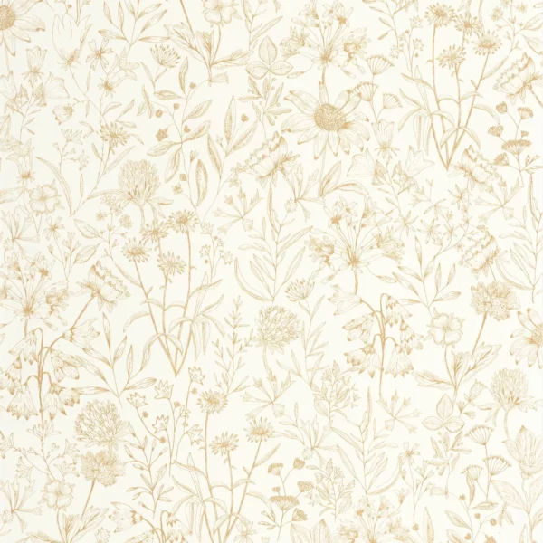 Jardin De Giverny Wallpaper - Blanc Or by neutral botanical wallpaper from caselio