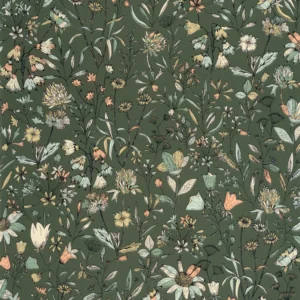 green botanical wallpaper from caselio