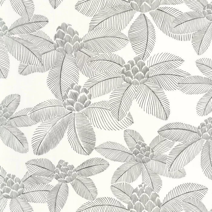 Lotus Wallpaper - Noir Blanc – Noir / Blanc swatch