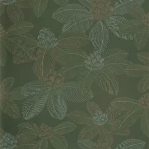 green botanical wallpaper from caselio