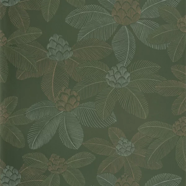 green botanical wallpaper from caselio