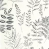 black-grey botanical wallpaper from caselio
