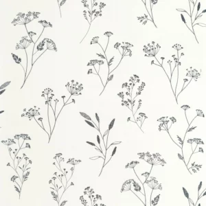 black-grey botanical wallpaper from caselio