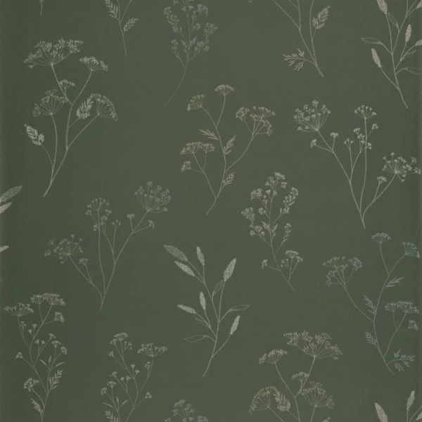 green botanical wallpaper from caselio