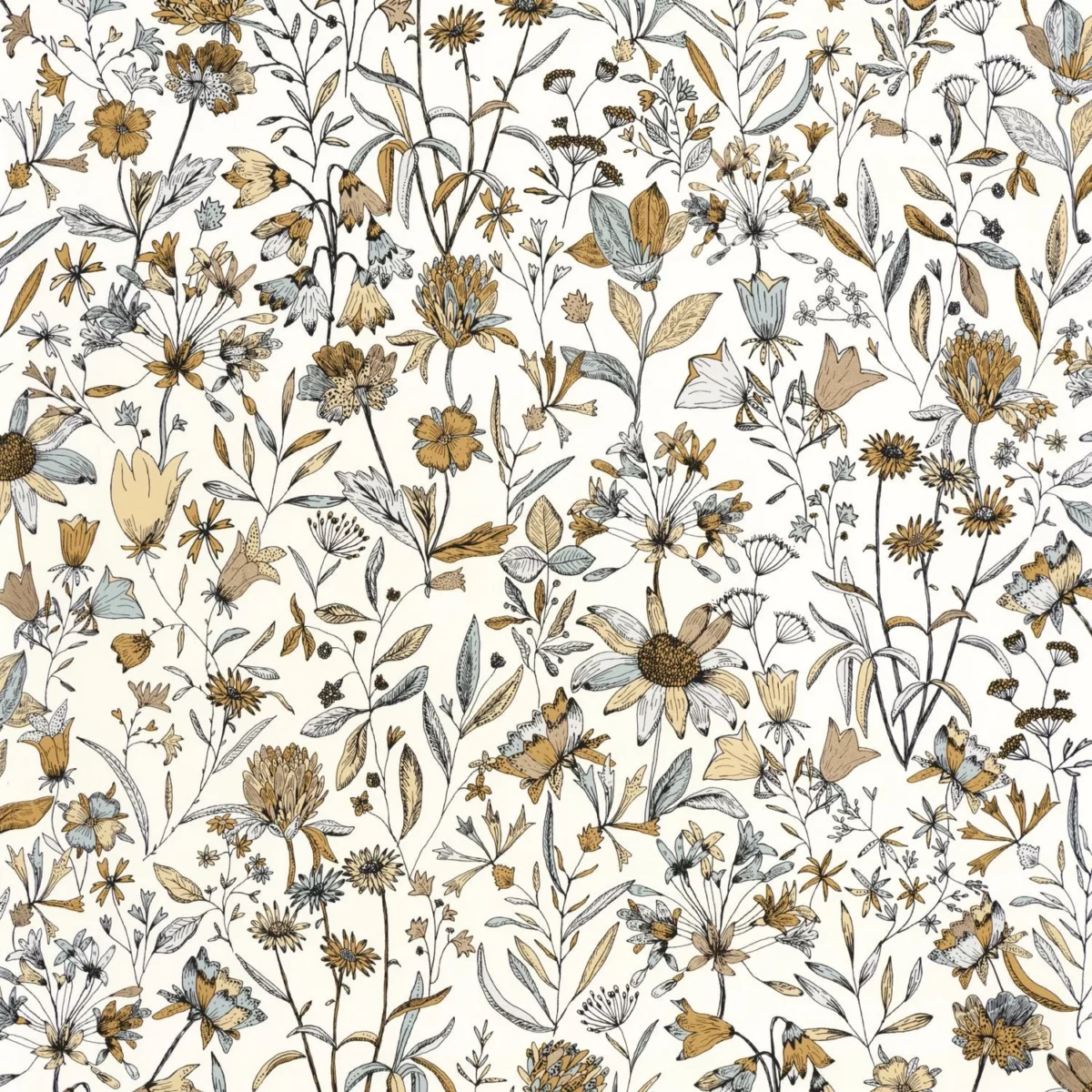 brown botanical wallpaper from caselio