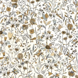 brown botanical wallpaper from caselio