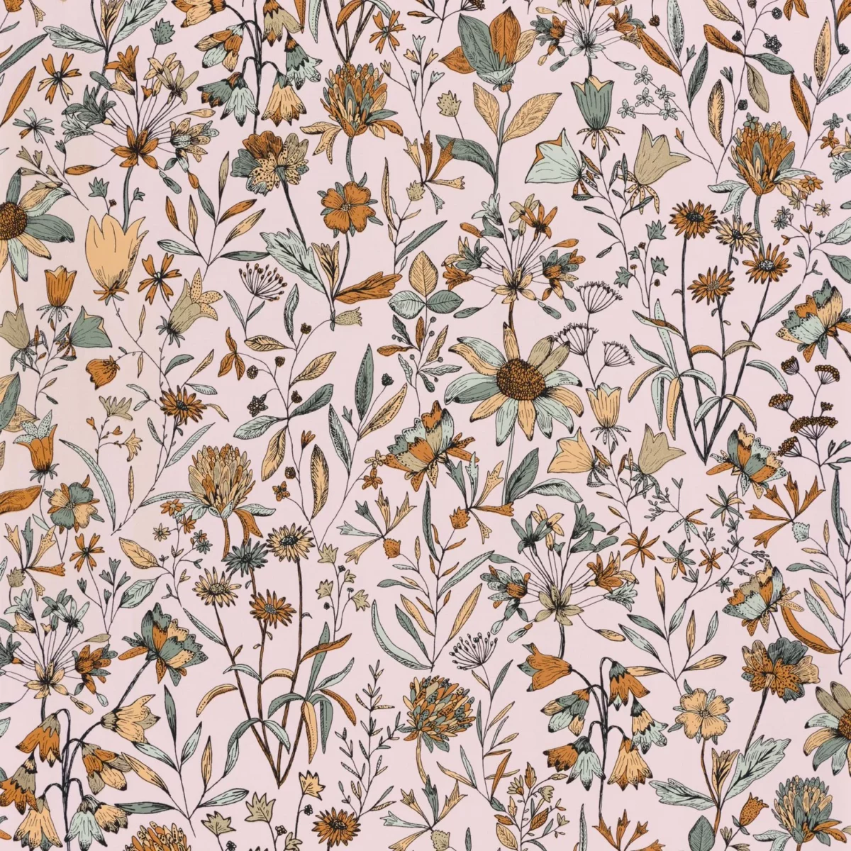 pink botanical wallpaper from caselio