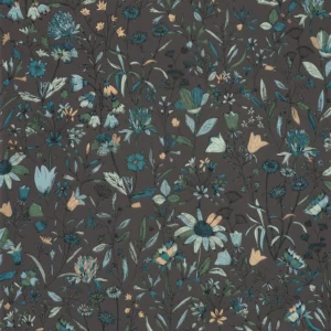 blue botanical wallpaper from caselio