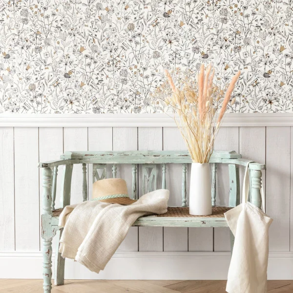 Jardin De Giverny Wallpaper - Blanc Noir by Jardin De Giverny Wallpaper - Blanc Noir from