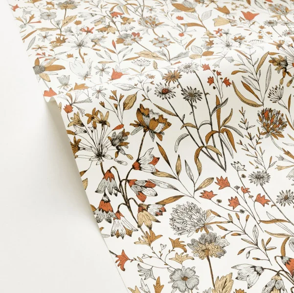 Jardin De Giverny Wallpaper - Blanc Orange by Jardin De Giverny Wallpaper - Blanc Orange from