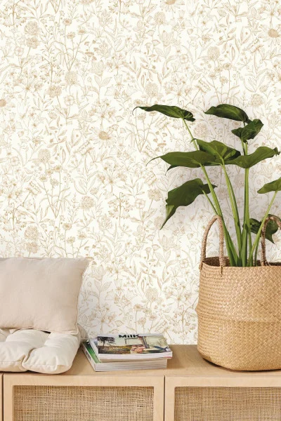 Jardin De Giverny Wallpaper - Blanc Or by Jardin De Giverny Wallpaper - Blanc Or from