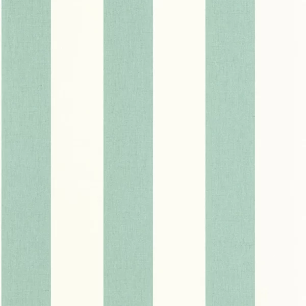 Linen Lines Wallpaper - Vert Menthe by blue striped wallpaper from caselio