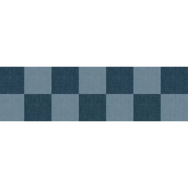 Checks Border - Bleu Denim by blue checked wallpaper from caselio