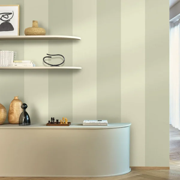 XXL Lines Wallpaper - Vert Amande by XXL Lines Wallpaper - Vert Amande from