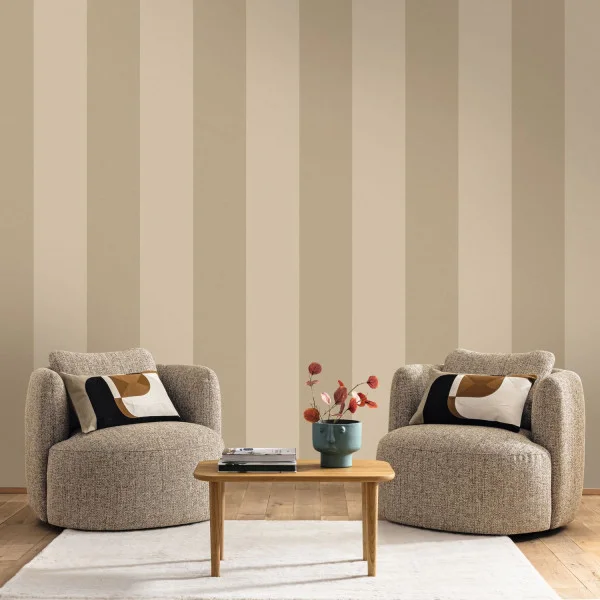 XXL Lines Wallpaper - Taupe by XXL Lines Wallpaper - Taupe from