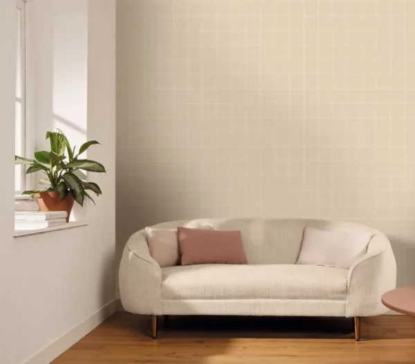 Fine Lines Wallpaper - Beige by Fine Lines Wallpaper - Beige from