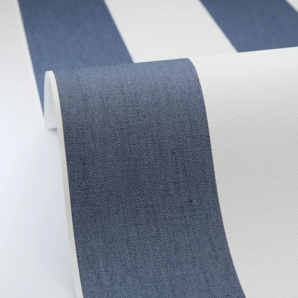 Linen Lines Wallpaper - Bleu Denim by Linen Lines Wallpaper - Bleu Denim from