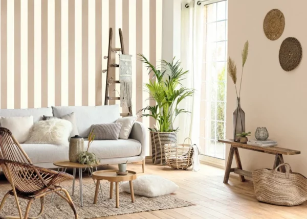 Linen Lines Wallpaper - Taupe by Linen Lines Wallpaper - Taupe from