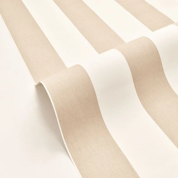 Linen Lines Wallpaper - Beige by Linen Lines Wallpaper - Beige from