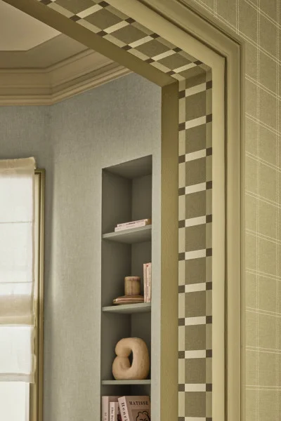 Fine Lines Wallpaper - Vert Olive by Fine Lines Wallpaper - Vert Olive from