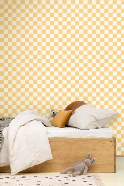 Checks Wallpaper - Jaune Soleil by Checks Wallpaper - Jaune Soleil from