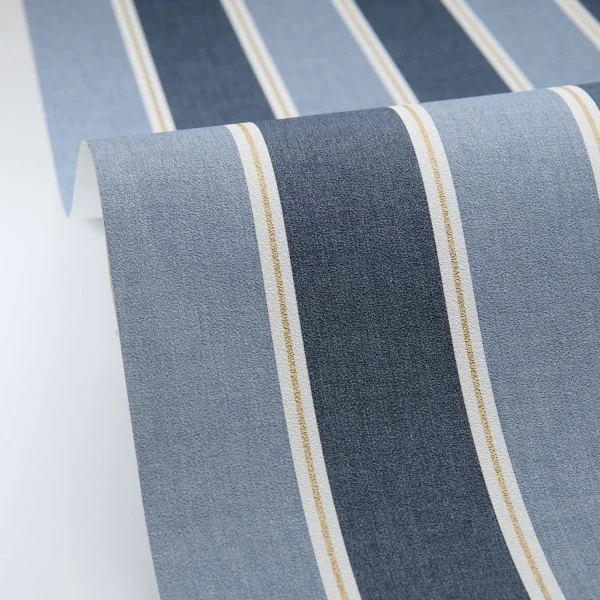 Classic Lines Wallpaper - Bleu Denim Or by Classic Lines Wallpaper - Bleu Denim Or from