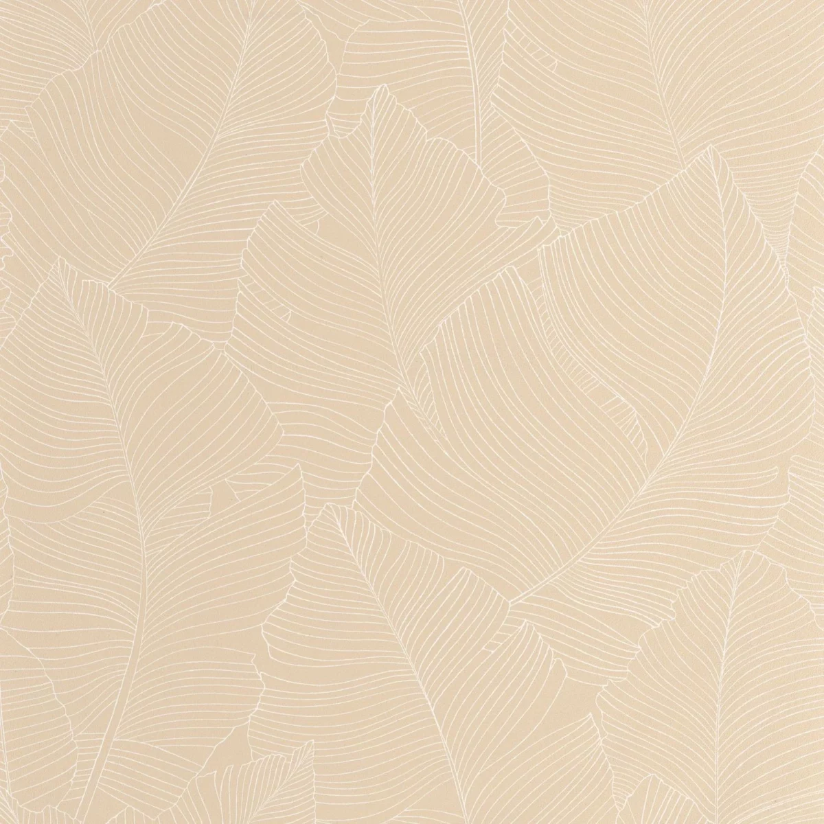 Vegetalia Wallpaper - Blanc Beige by neutral botanical wallpaper from caselio