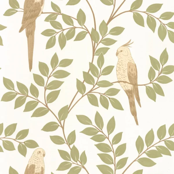 Equateur Wallpaper - Amande by green animal wallpaper from caselio