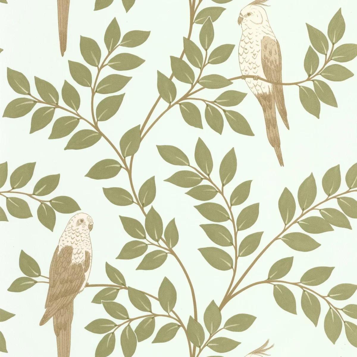 Equateur Wallpaper - Kaki Bleu by green animal wallpaper from caselio