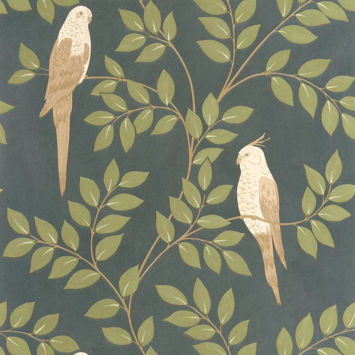 Equateur Wallpaper - Vert Sapin by green animal wallpaper from caselio