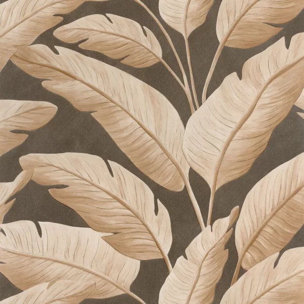 Tropicalia Wallpaper - Noir Sepia by brown botanical wallpaper from caselio